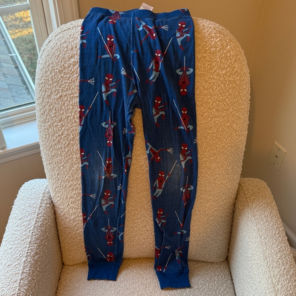 PLAY COND. Hanna Andersson Marvel Spiderman Long John Organic Pajamas Size 130 8 - Picture 3 of 9